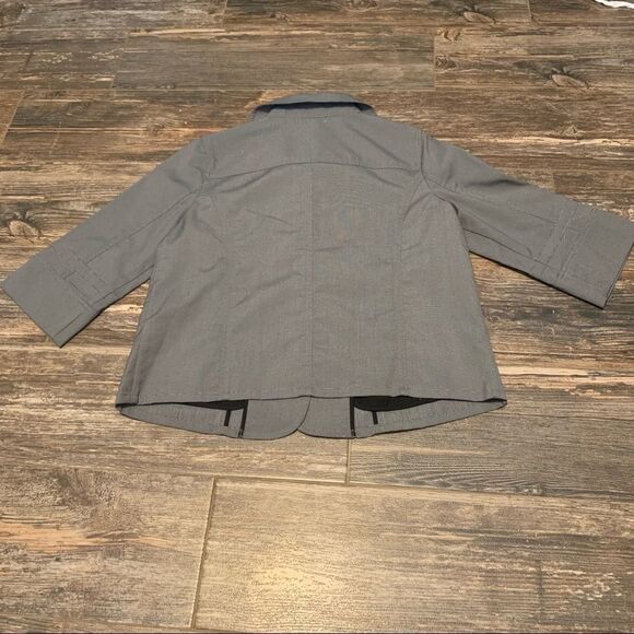 HANNAH CAREER Jacket Peter Pan Collar Gray Medium - Picture 2 of 5